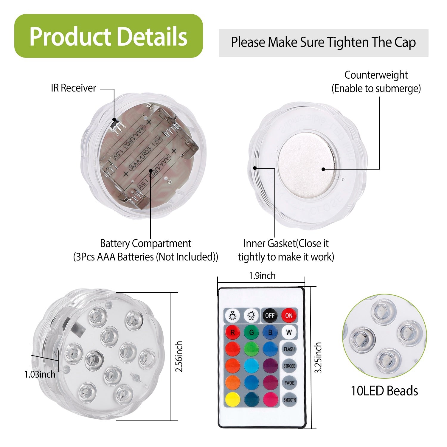 Pool Lights With Remote Control IP68