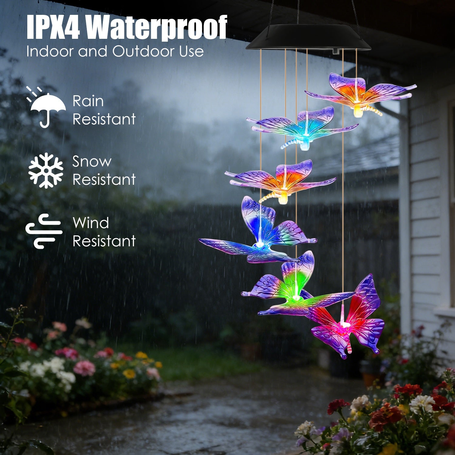 Solar Butterfly Wind Chime